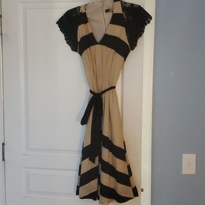 Tan/black dress